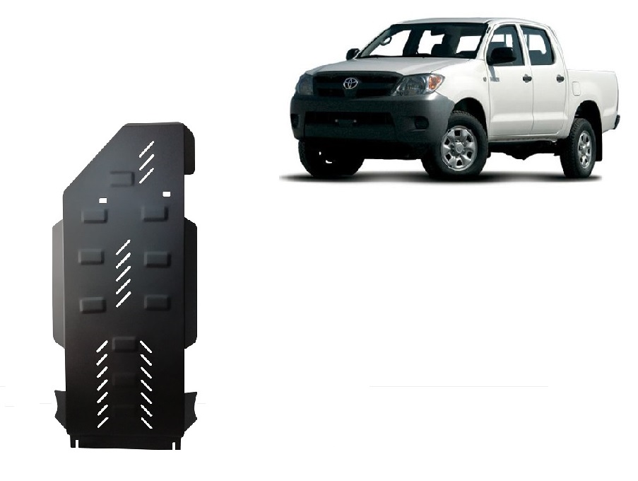 Steel gearbox and differential skid plate for Toyota Hilux