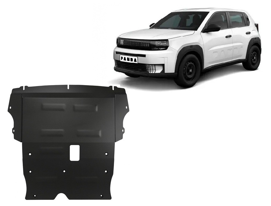 Steel skid plate for the protection of the engine and the gearbox for Fiat Grande Panda