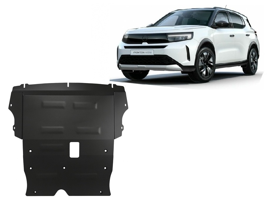 Steel skid plate for the protection of the engine and the gearbox for Opel Frontera