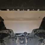 Audi Q2 2021-2026 aluminium 3 mm sump guard for engine, front bumper and gearbox protection - underbody view