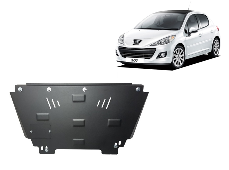 Steel skid plate for Peugeot 207
