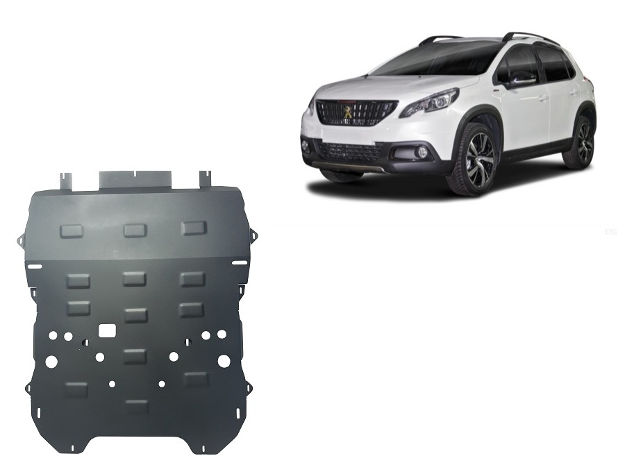 Steel skid plate for the protection of the engine and the gearbox for Peugeot 3008