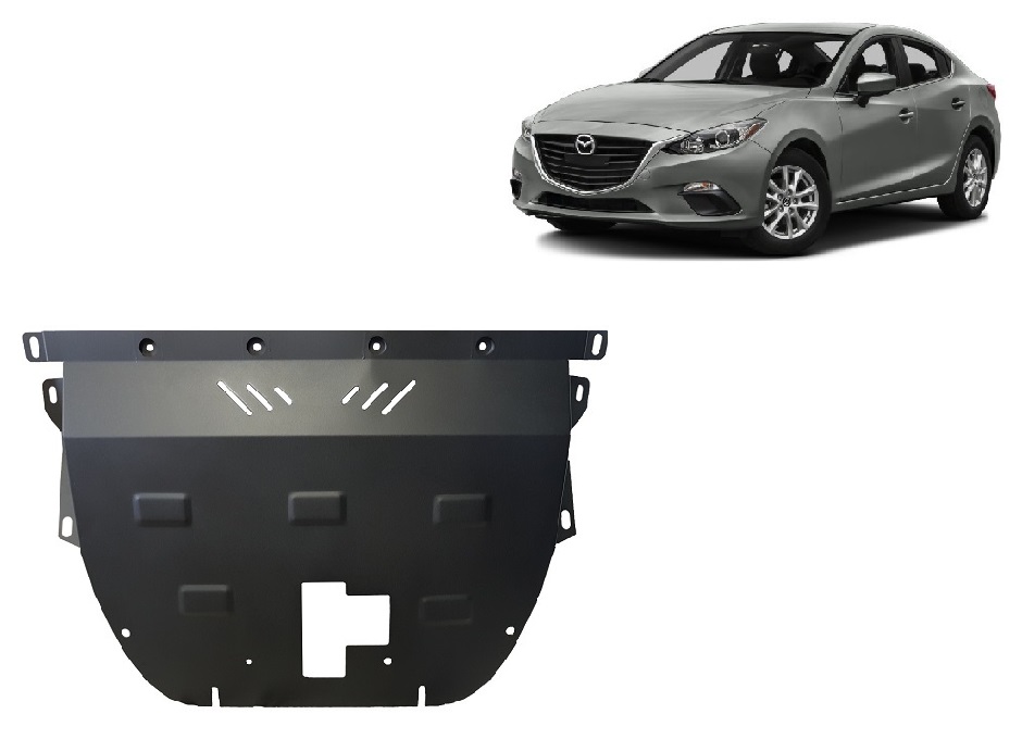 Steel skid plate for Mazda 3