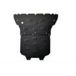 Audi A4 B9 underside before installation with mounting points marked