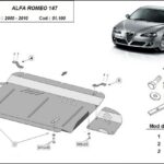 Steel underbody protection for Alfa Romeo 147 2000–2010, 2 mm, product view with car image