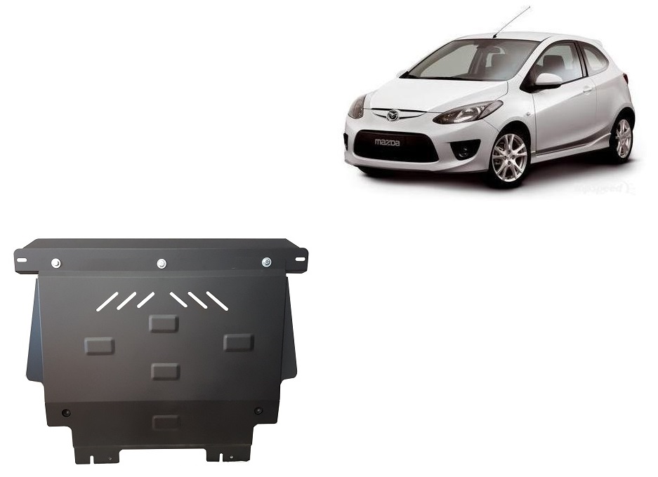Steel skid plate for Mazda 2