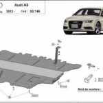 Audi A3 8V underside before installation with mounting points marked