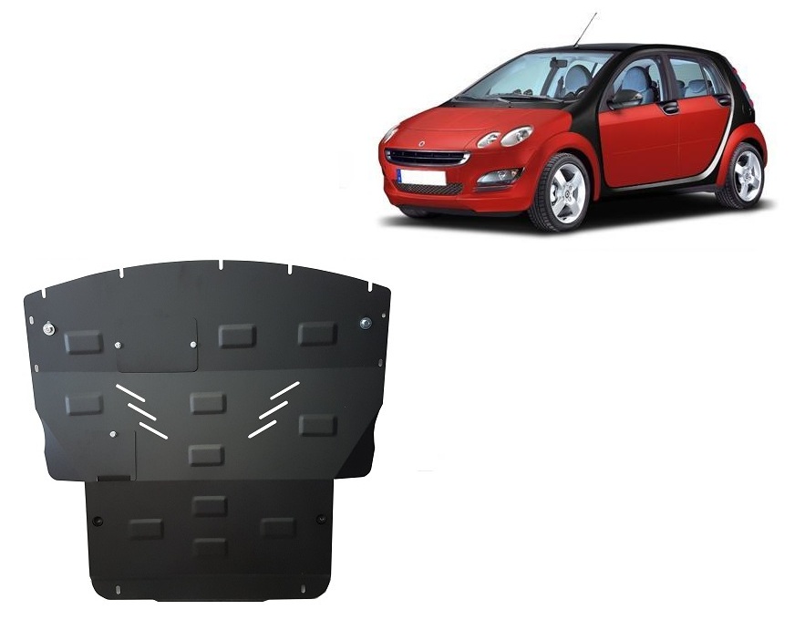 Steel skid plate for the protection of the engine and the gearbox for Smart ForFour petrol
