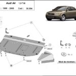 Installed steel engine underguard on Audi A4 B6 1.9 TDI, front compartment protection