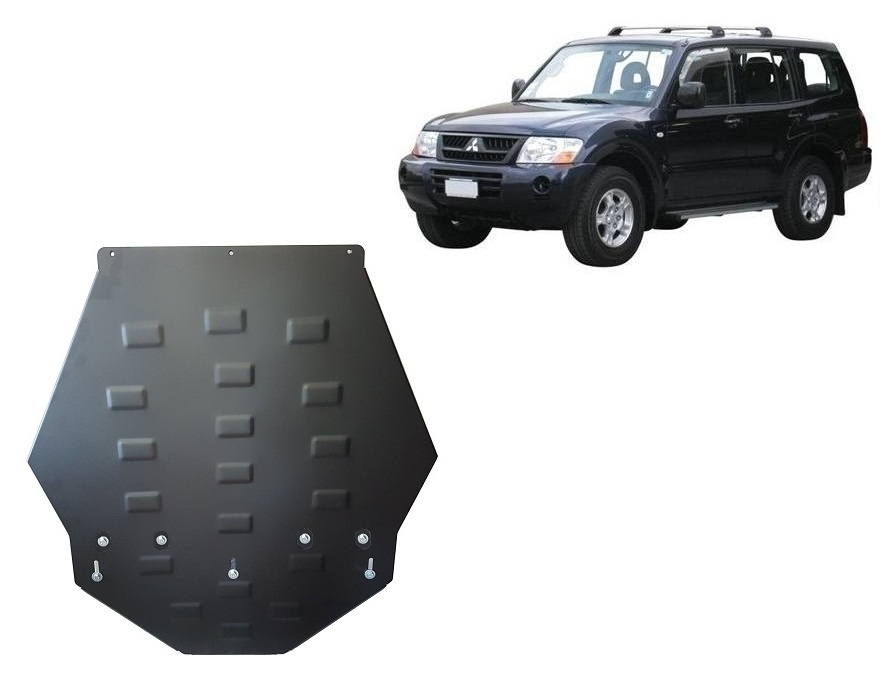 Steel gearbox skid plate for Mitsubishi Pajero 3 (V60, V70) Vers 2.0