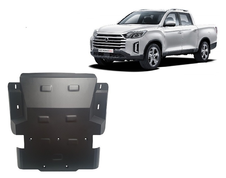 Steel skid plate for Ssangyong Musso Grand