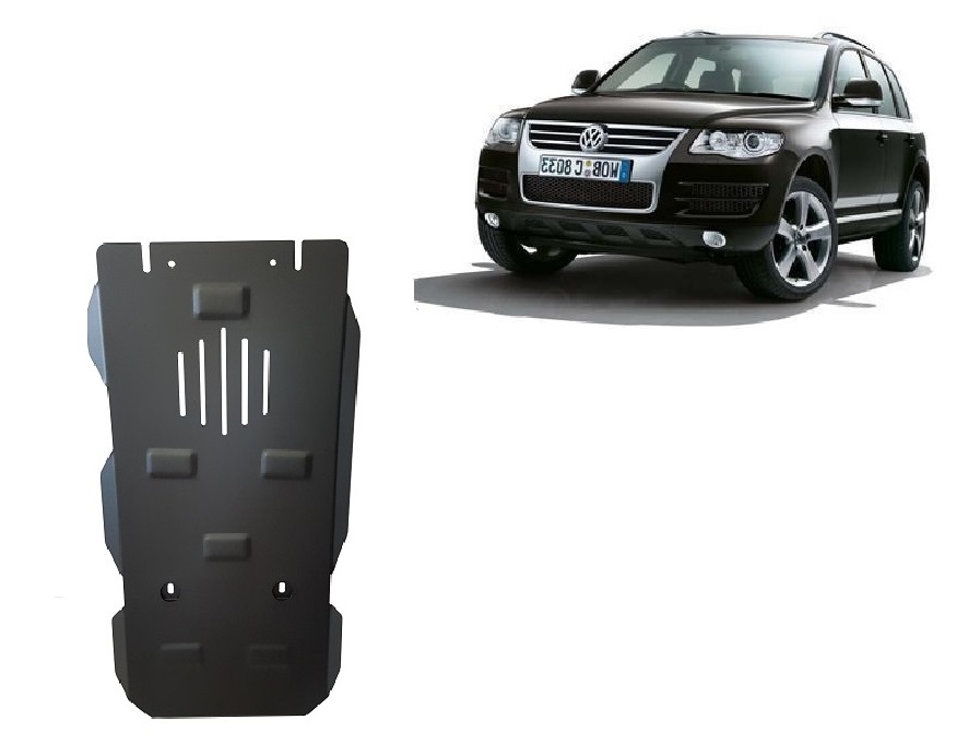 Steel manual and automatic gearbox skid plate for VW Touareg 7L