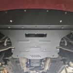 Alfa Romeo Stelvio underside with full steel underbody protection installed