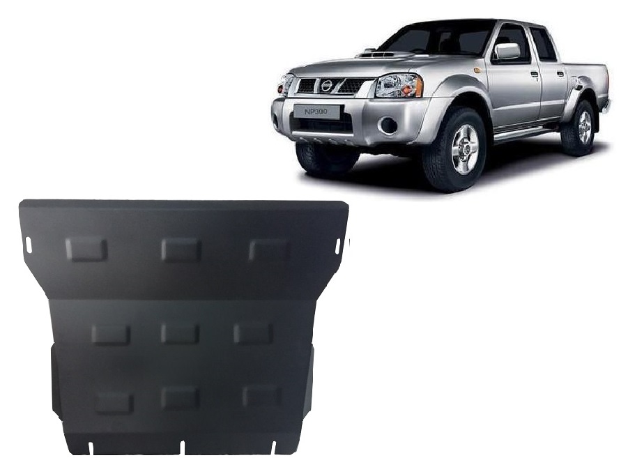 Steel skid plate for the protection of the engine and the radiator for Nissan Navara D22