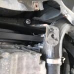 Audi A3 aluminum underbody protection mounted to factory attachment points
