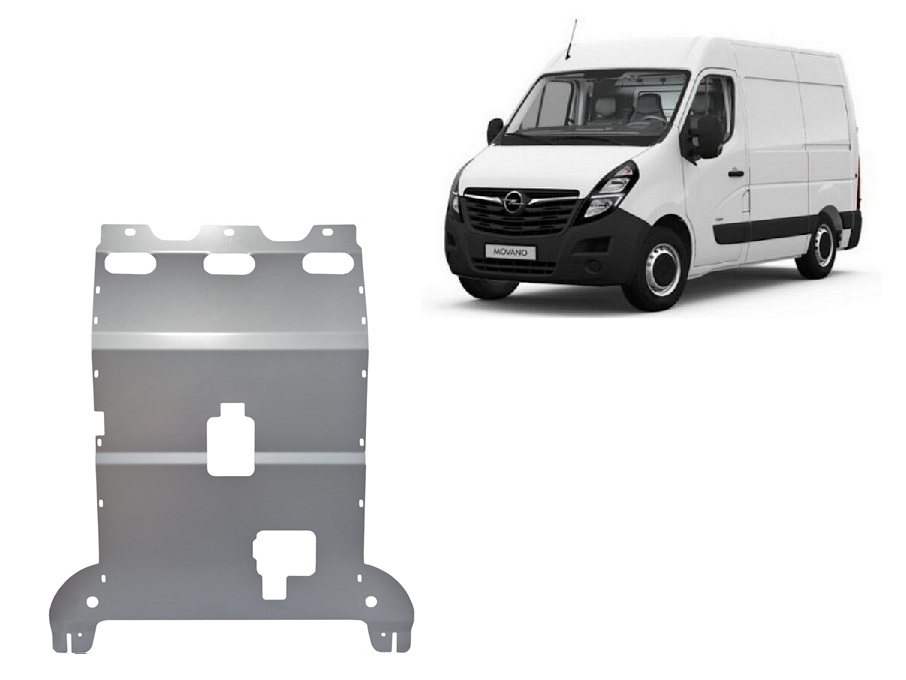 Aluminum skid plate for Opel Movano C