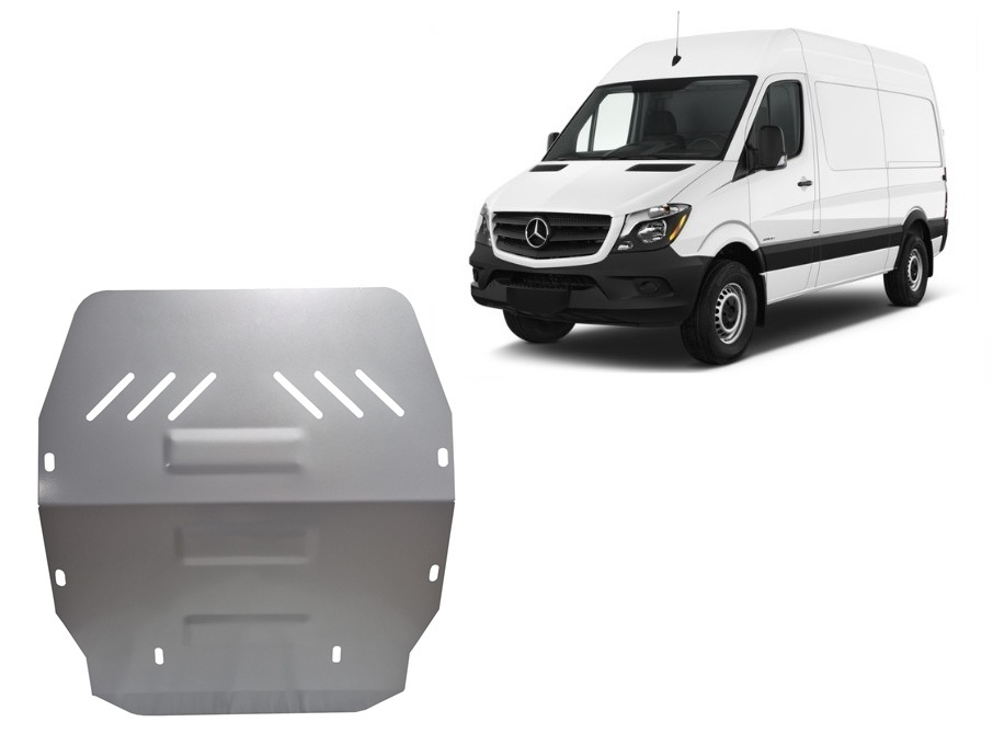Aluminum skid plate for the protection of the engine and the gearbox for Mercedes Sprinter