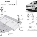 Audi A2 underside before installation with mounting points marked