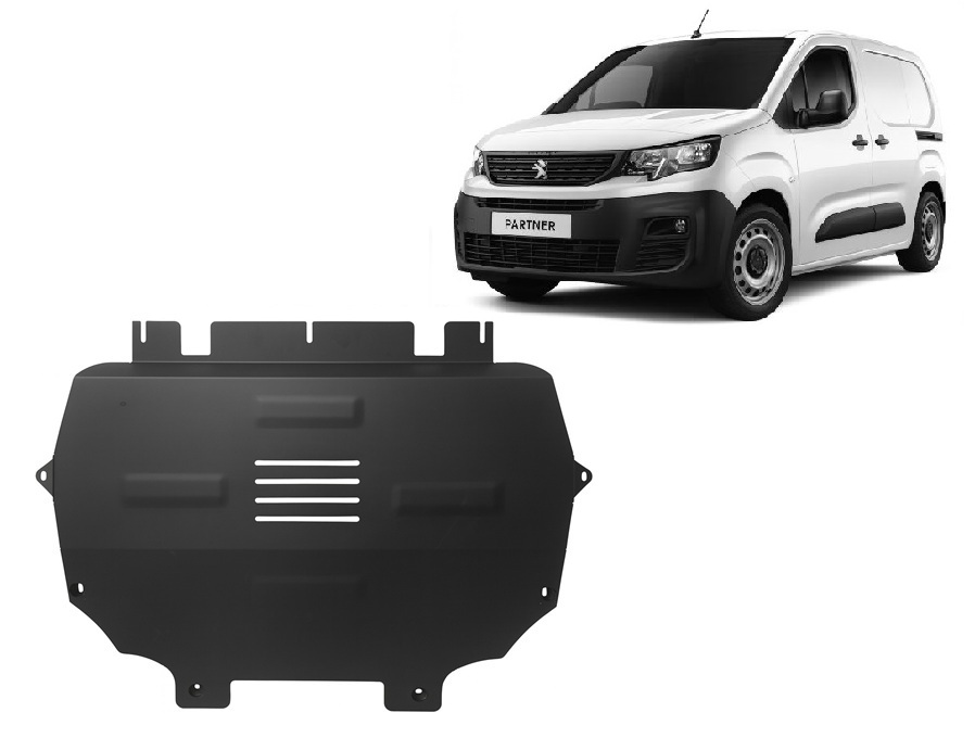 Peugeot Partner (2018-2026) Engine, Gearbox, Radiator Skid Plate - 2 mm Steel