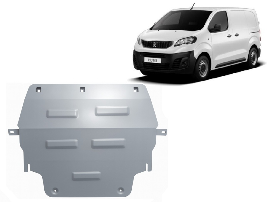 Peugeot Expert (2016-2026) Engine, Gearbox, Radiator Skid Plate - 3 mm Aluminum