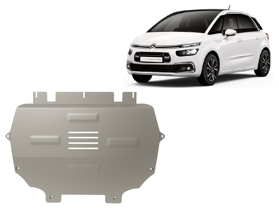 Citroen Grand C4 SpaceTourer (2018-2022) Engine, Front Bumper, Gearbox, Radiator Skid Plate - 3 mm Aluminum