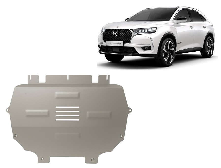 Citroen DS7 Crossback (2017-2026) Engine, Front Bumper, Gearbox, Radiator Skid Plate - 3 mm Aluminum