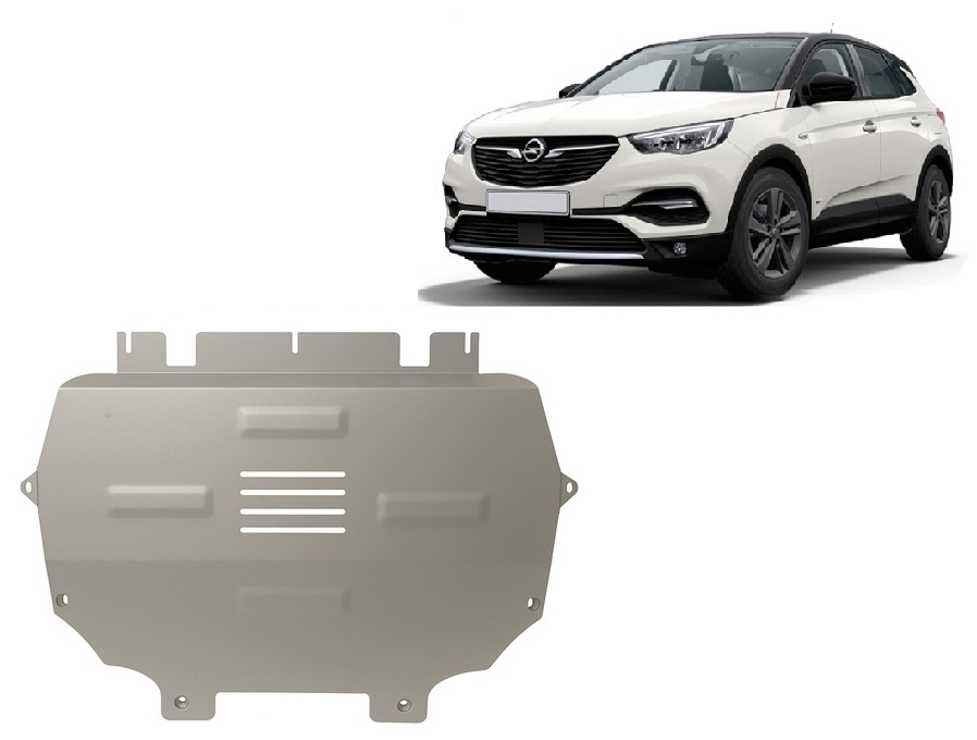 Opel Grandland X (2017-2026) Engine, Front Bumper, Gearbox, Radiator Skid Plate - 3 mm Aluminum