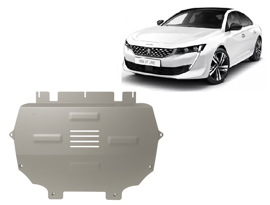 Peugeot 508 (2018-2026) Engine, Front Bumper, Gearbox, Radiator Skid Plate - 3 mm Aluminum