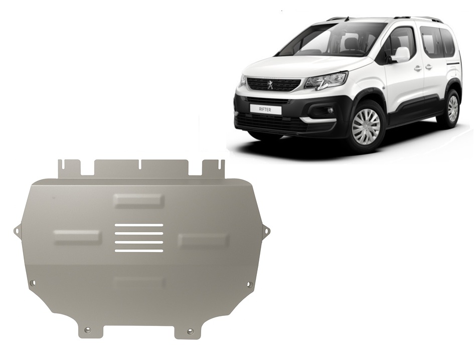 Peugeot Rifter (2019-2026) Engine, Front Bumper, Gearbox, Radiator Skid Plate - 3 mm Aluminum