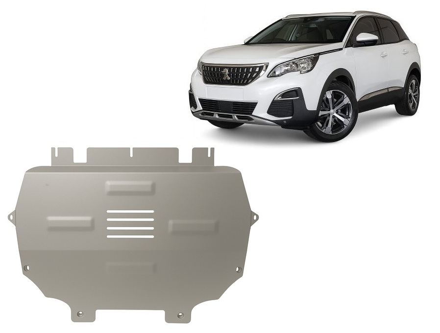 Peugeot 3008 (2017-2026) Engine, Front Bumper, Gearbox, Radiator Skid Plate - 3 mm Aluminum