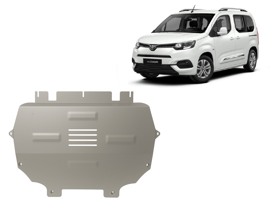 Toyota Proace City Verso (2019-2026) Engine, Front Bumper, Gearbox, Radiator Skid Plate - 3 mm Aluminum