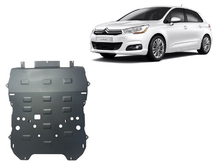 Citroen C4 (2013-2018) Engine, Front Bumper, Gearbox, Radiator Skid Plate - 2 mm Steel