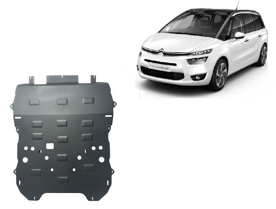 Citroen C4 Picasso (2013-2018) Engine, Front Bumper, Gearbox, Radiator Skid Plate - 2 mm Steel - SKU 5941986218377
