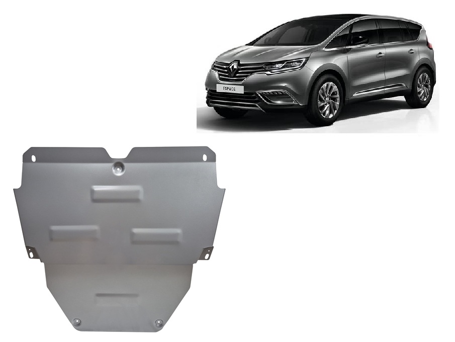 Renault Espace (2016-2026) Engine, Gearbox Skid Plate - 3 mm Aluminum