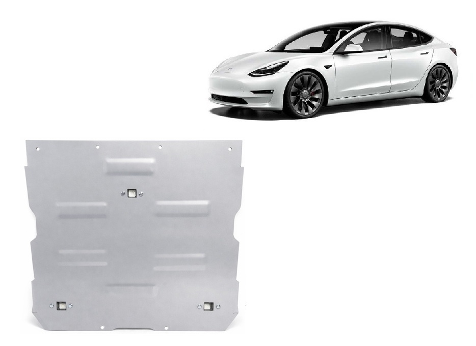 Tesla Model 3 AWD (2017-2026) Front Electric Motor Skid Plate - 3 mm Aluminum