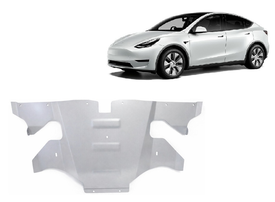Rear electric aluminum motor skid plate (2020-2023) Rear Electric Motor Skid Plate - 3 mm Aluminum