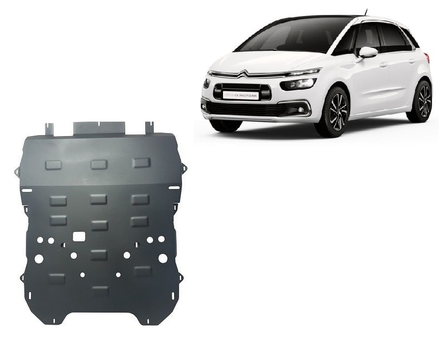 Citroen Grand C4 SpaceTourer (2018-2020) Engine, Front Bumper, Gearbox, Radiator Skid Plate - 2 mm Steel