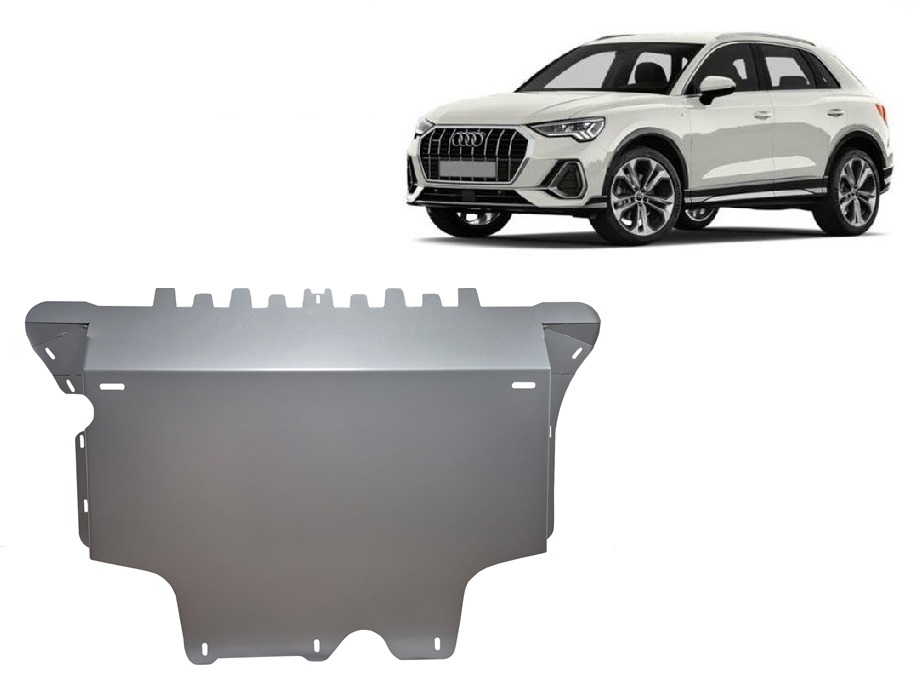 Audi Q3 (2018-2025) Engine, Front Bumper, Gearbox, Radiator Skid Plate - 3 mm Aluminum