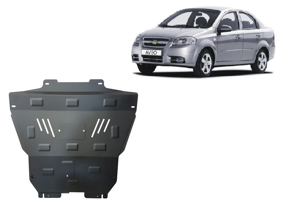 Chevrolet Aveo (2004-2008) Engine, Front Bumper, Gearbox, Radiator Skid Plate - 2 mm Steel