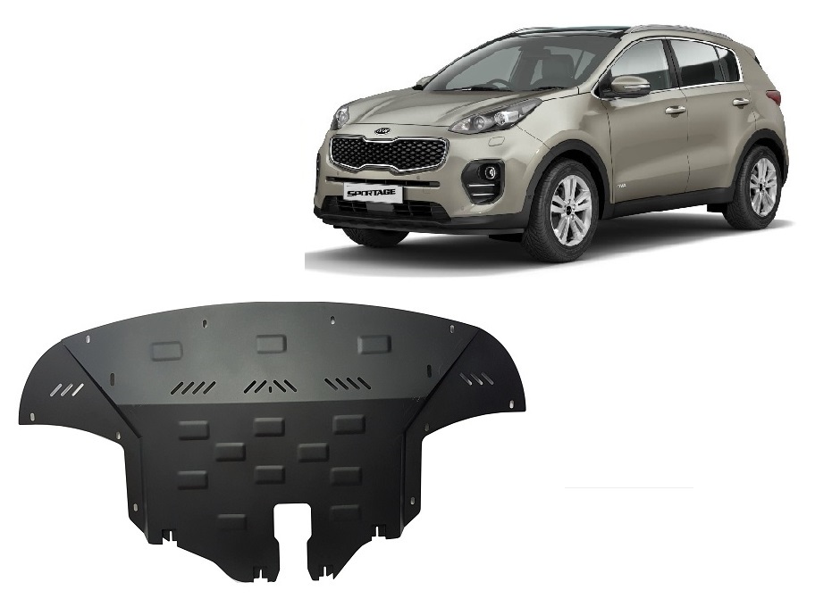 Kia Sportage (2015-2019) Engine, Front Bumper, Gearbox, Radiator Skid Plate - 2 mm Steel