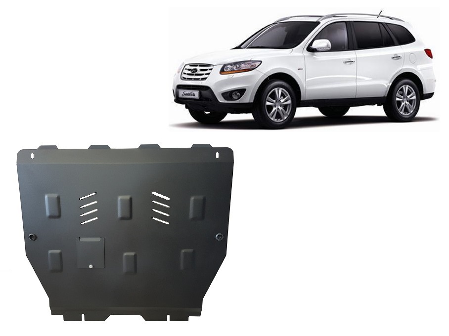 Hyundai Santa Fe (2006-2011) Engine, Gearbox, Radiator Skid Plate - 3 mm Steel