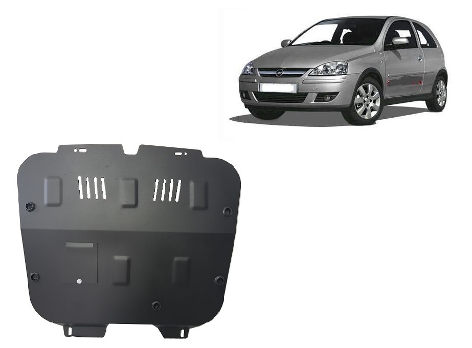 Opel Corsa C (2000-2006) Engine, Gearbox, Radiator Skid Plate - 2 mm Steel