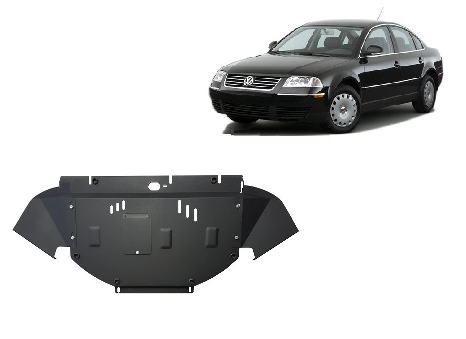 VW Passat B5, B5.5 (1997-2004) Engine, Front Bumper, Radiator Skid Plate - 2 mm Steel