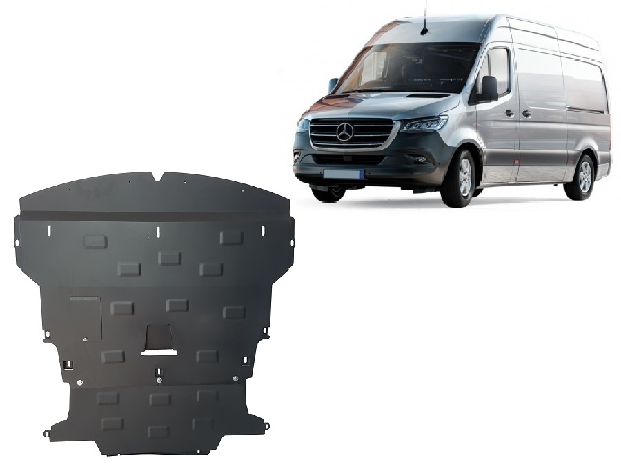 Mercedes Sprinter FWD (2018-2026) Engine, Front Bumper, Gearbox, Radiator Skid Plate - 2 mm Steel