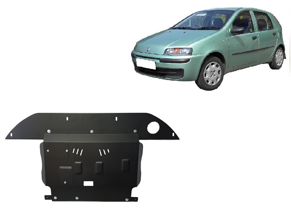 Fiat Punto (1999-2009) Engine, Front Bumper, Gearbox, Radiator Skid Plate - 2 mm Steel