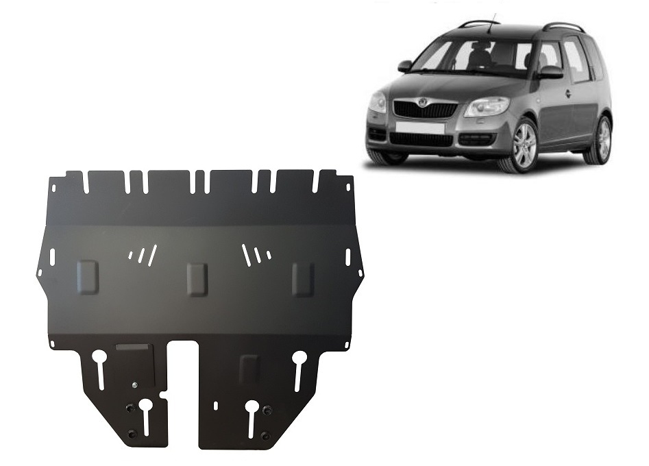 Skoda Roomster (2006-2015) Engine, Front Bumper, Gearbox, Radiator Skid Plate - 2 mm Steel