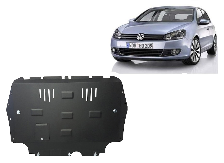 VW Golf 6 (2008-2012) Engine, Gearbox, Radiator Skid Plate - 2 mm Steel