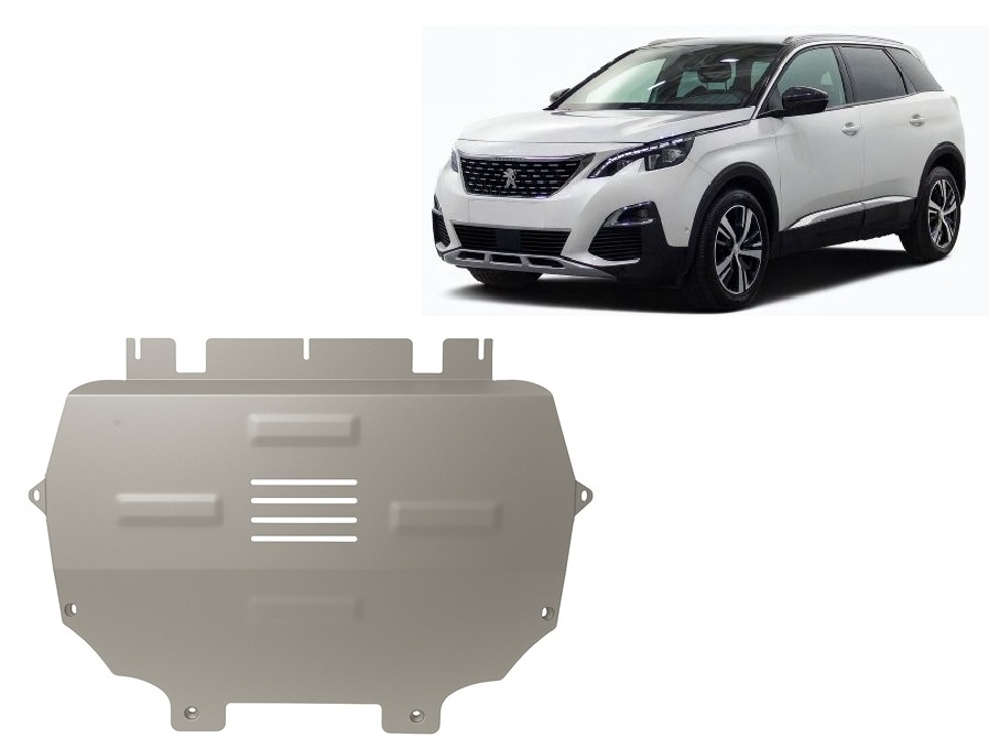 Peugeot 5008 (2017-2026) Engine, Front Bumper, Gearbox, Radiator Skid Plate - 3 mm Aluminum