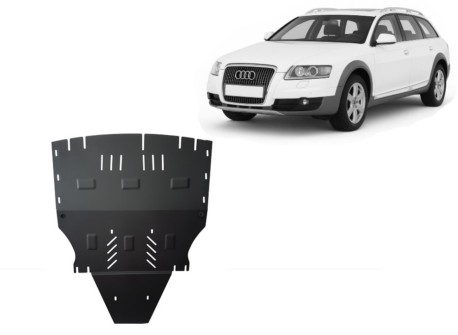 Audi A6 Allroad 2 Sans Lateraux (2005-2011) Engine, Front Bumper, Gearbox, Radiator Skid Plate - 2 mm Steel