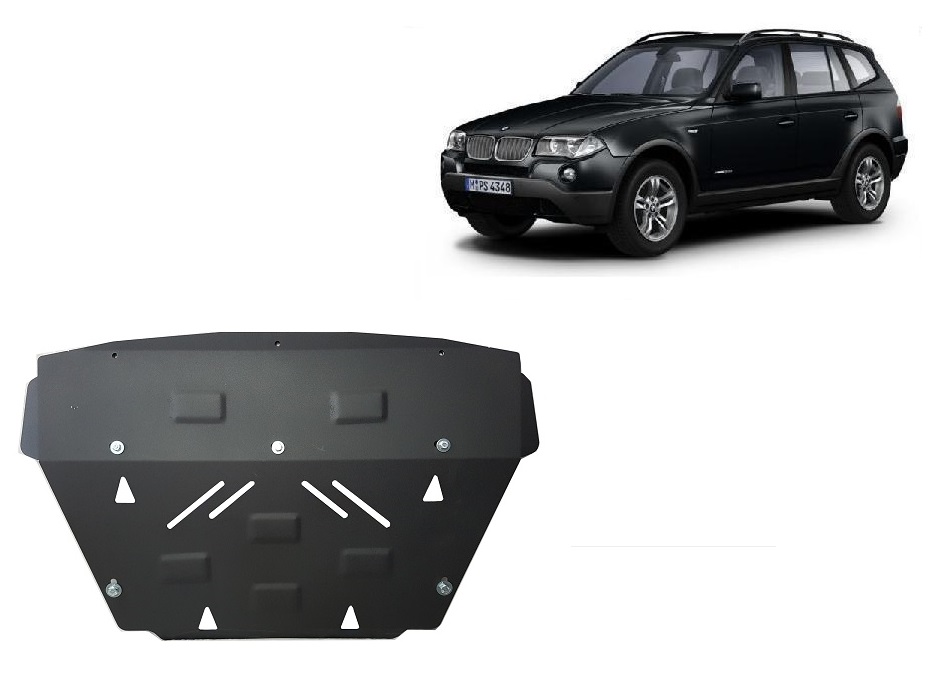 BMW X3 E83 (2003-2010) Front Bumper, Radiator Skid Plate - 2.5 mm Steel